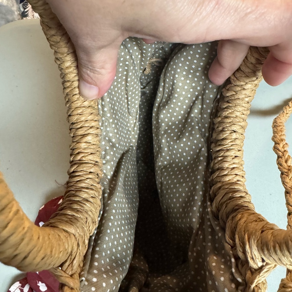 Amazon Woven Straw Crossbody Bag - Natural Tan - Picture 2 of 2